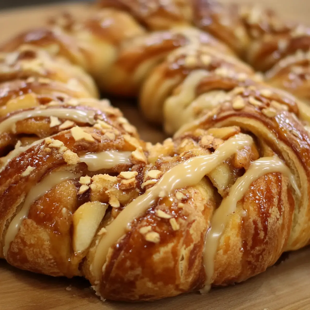 Caramel Apple Cream Cheese Danish Braid