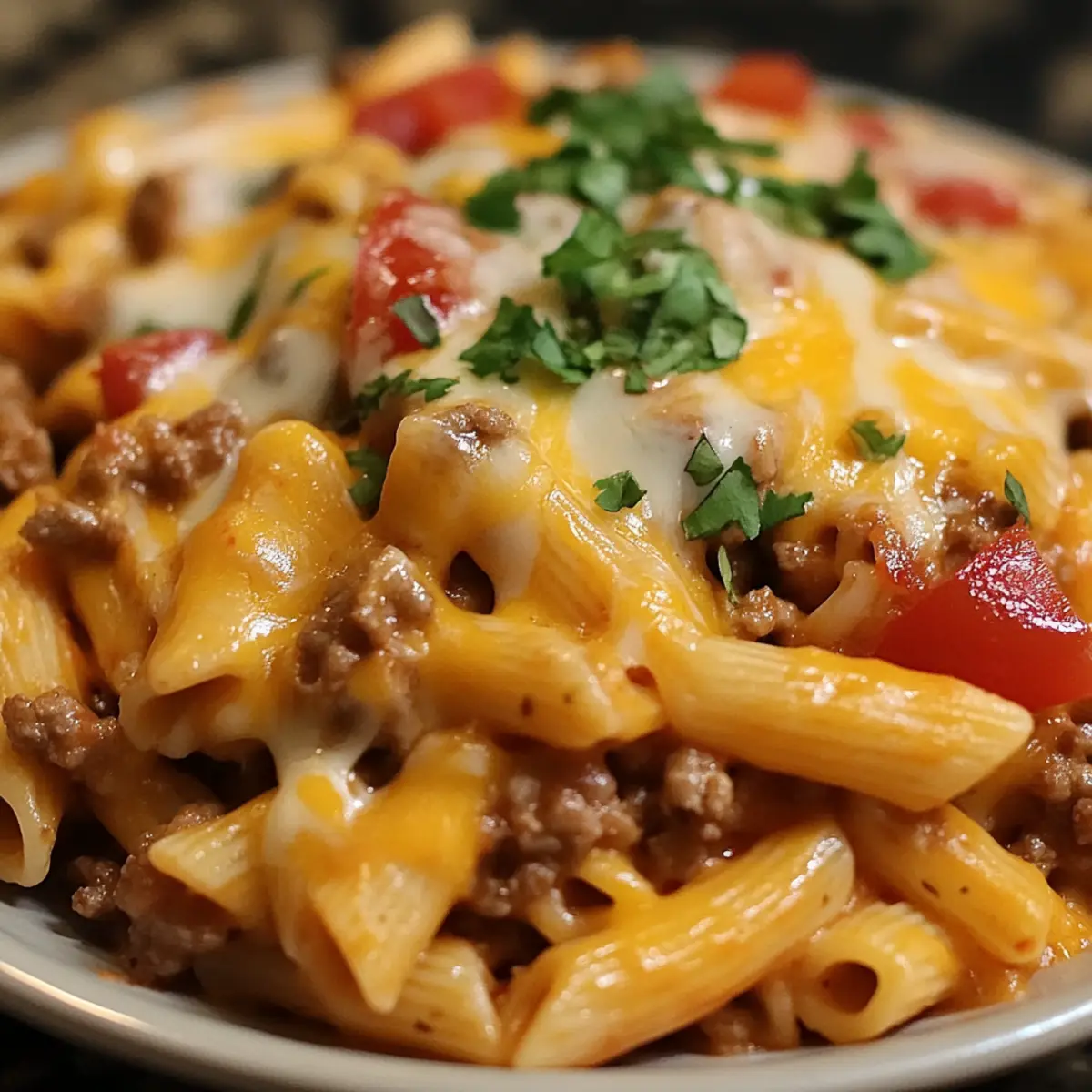 Cheesy Queso Taco Pasta