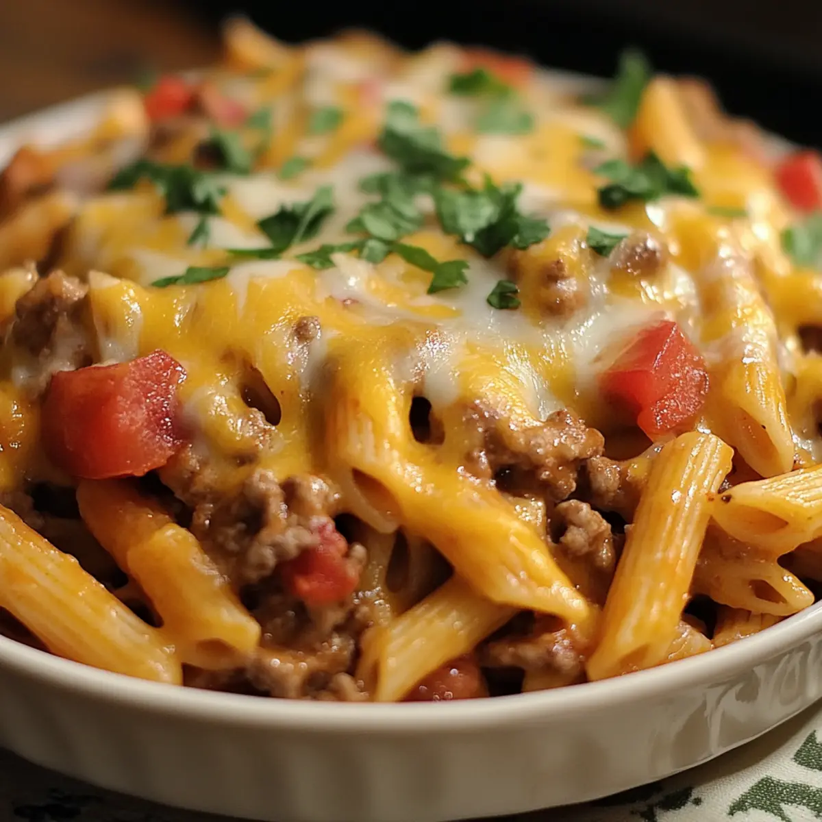 Cheesy Queso Taco Pasta