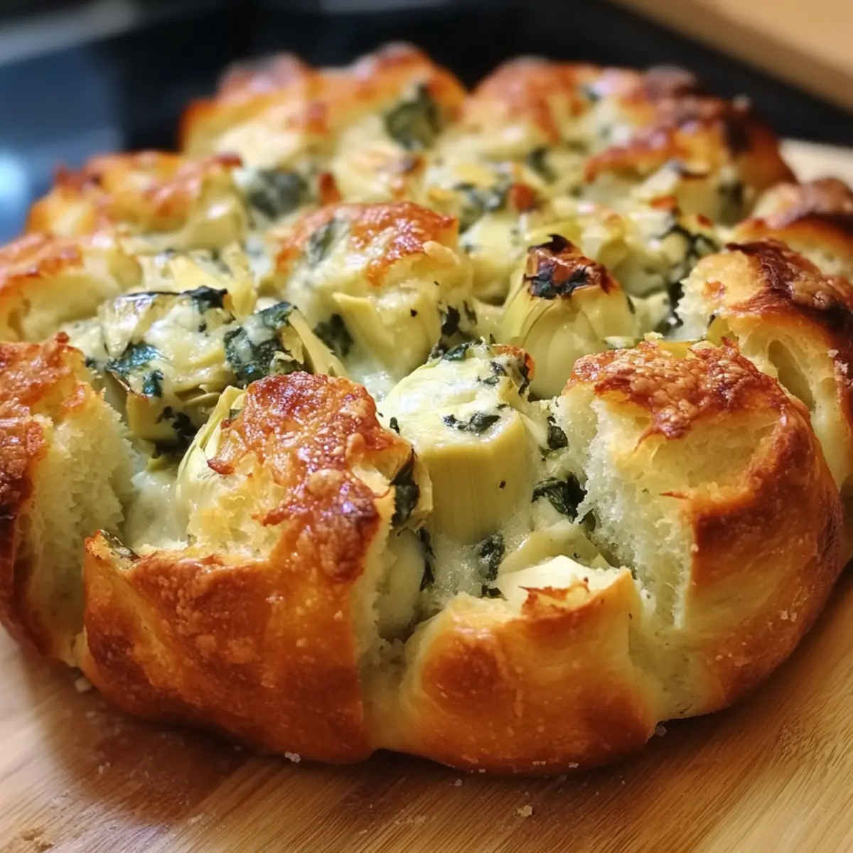 Cheesy Spinach Artichoke Pull-Apart Bread