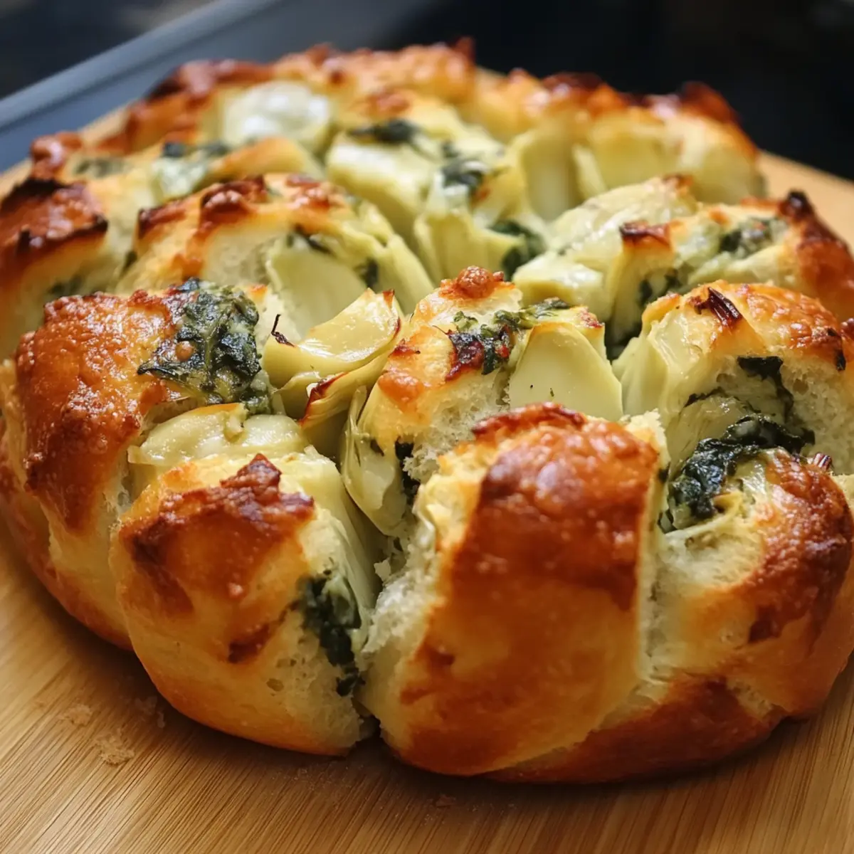 Cheesy Spinach Artichoke Pull-Apart Bread