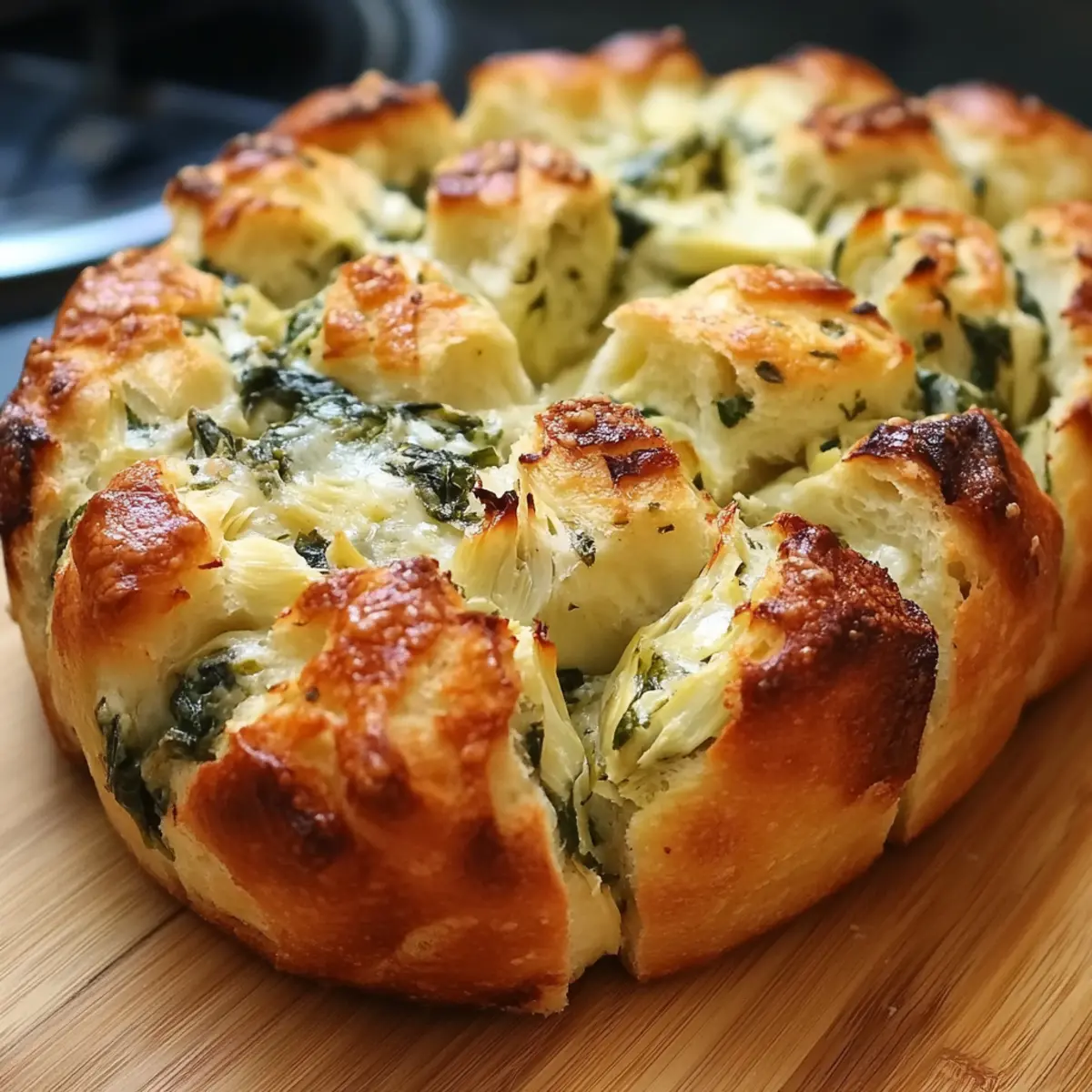 Cheesy Spinach Artichoke Pull-Apart Bread
