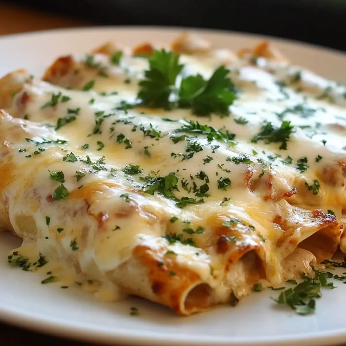 Chicken Enchiladas with Sour Cream White Sauce