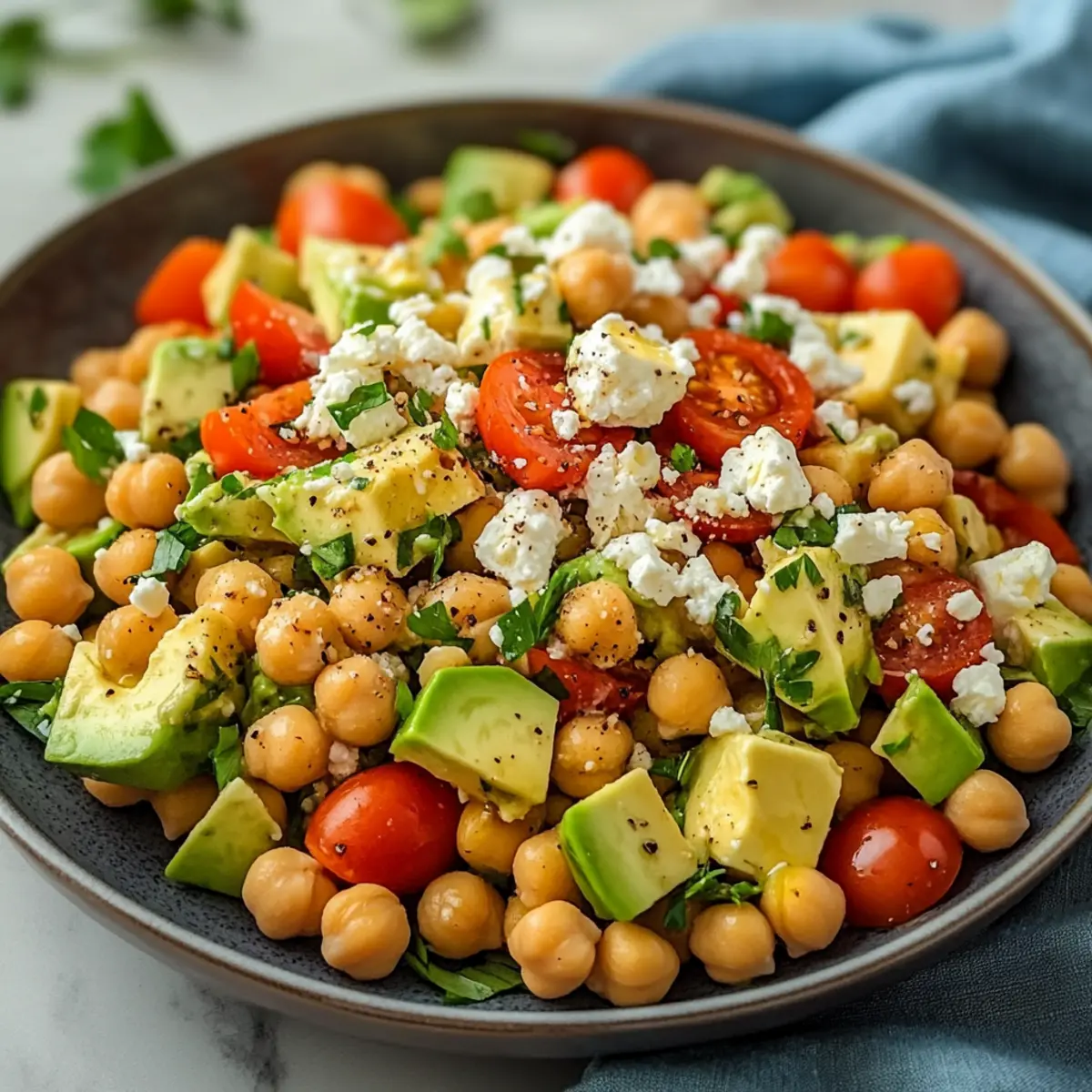 Chickpea Feta Avocado Salad