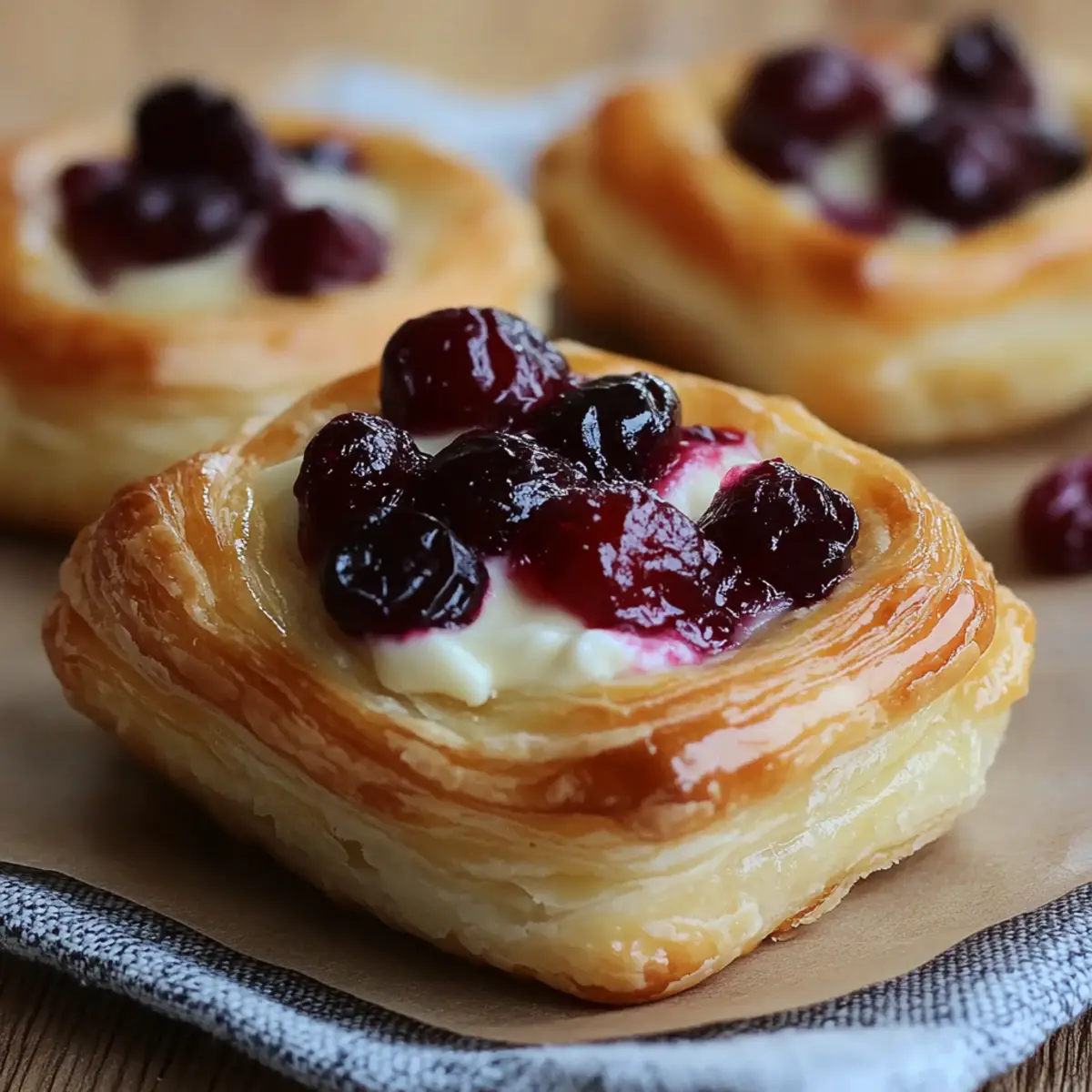 Cranberry Cream Cheese Puff Pastry Bites