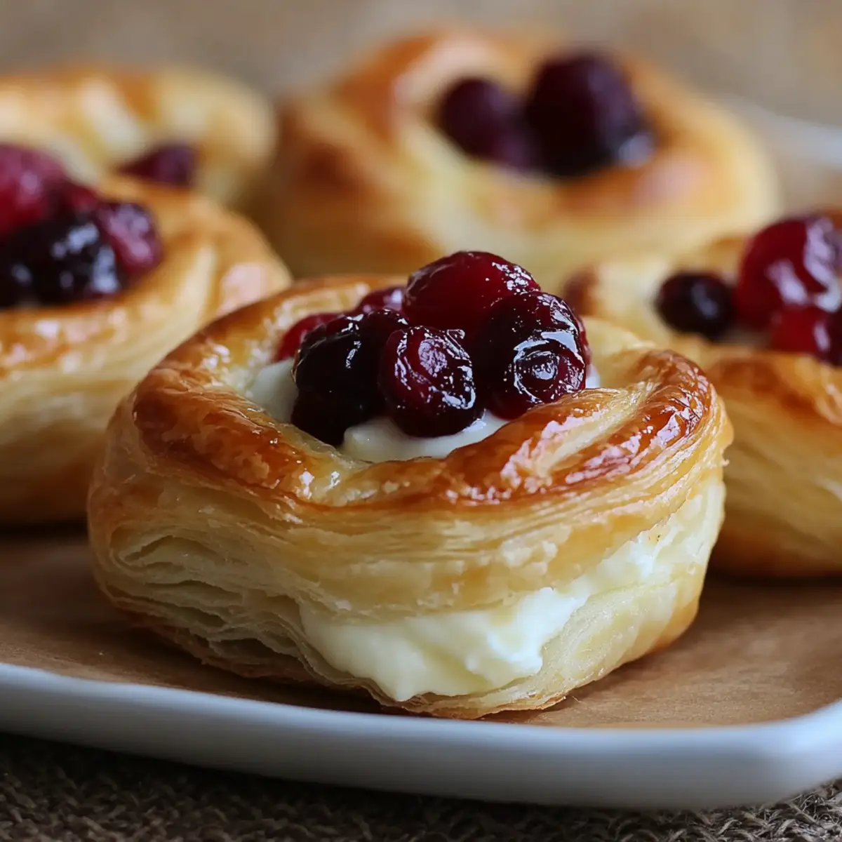 Cranberry Cream Cheese Puff Pastry Bites