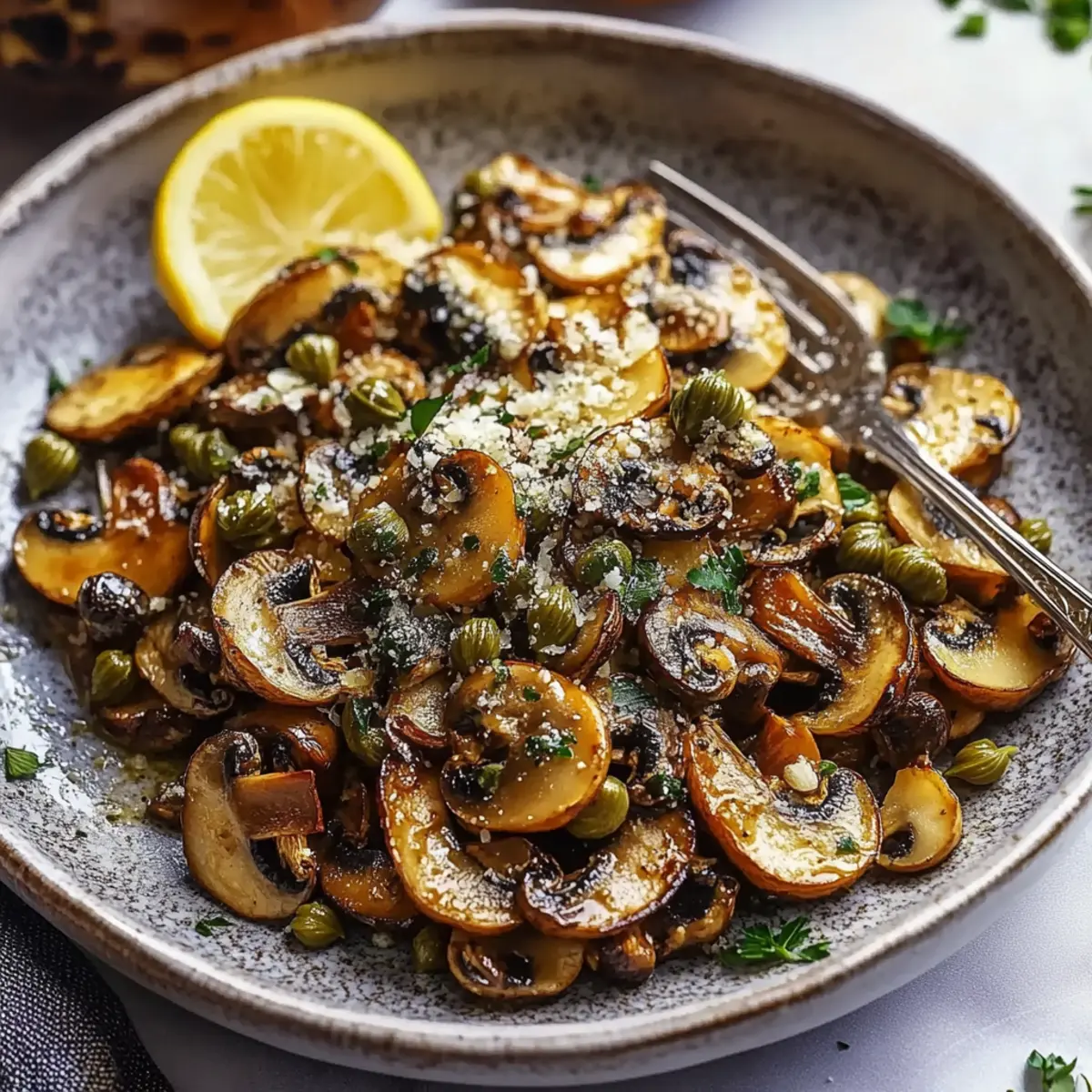 Crispy Roasted Wild Mushrooms with Garlic Lemon Capers Parmesan