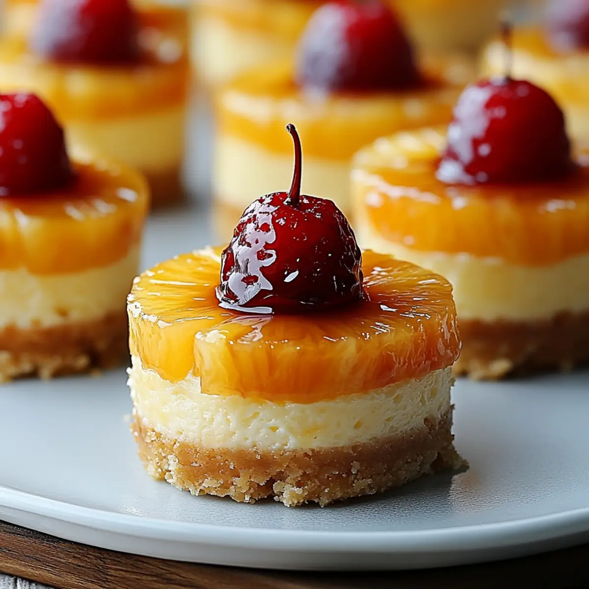 Mini Pineapple Upside-Down Cheesecakes