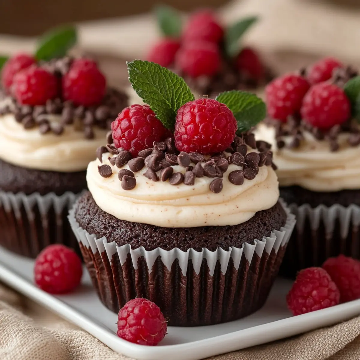 Raspberry Cheesecake Chocolate Cupcakes