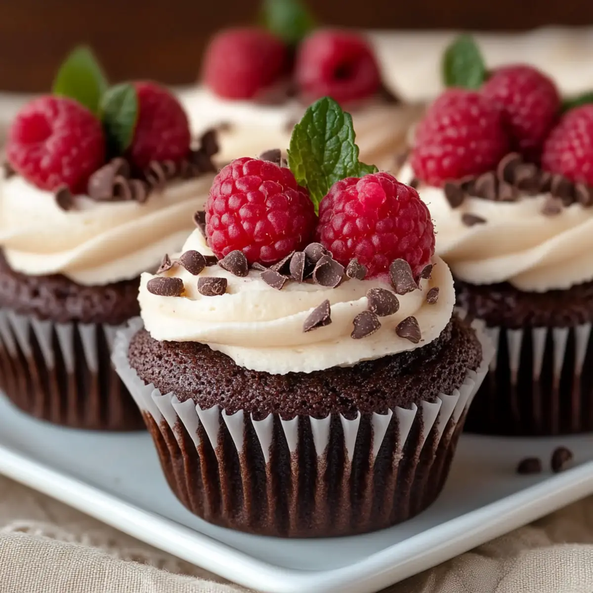 Raspberry Cheesecake Chocolate Cupcakes