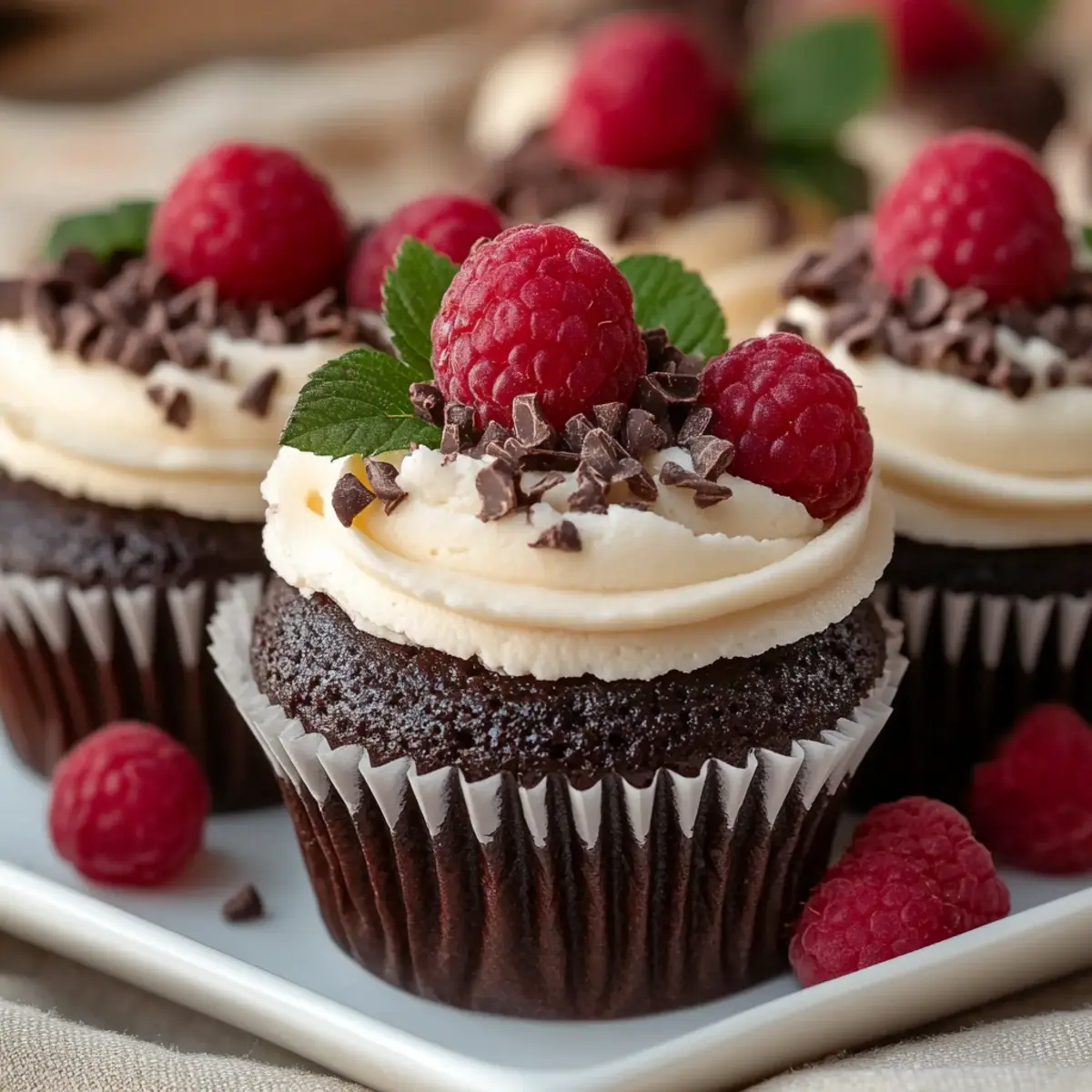 Raspberry Cheesecake Chocolate Cupcakes