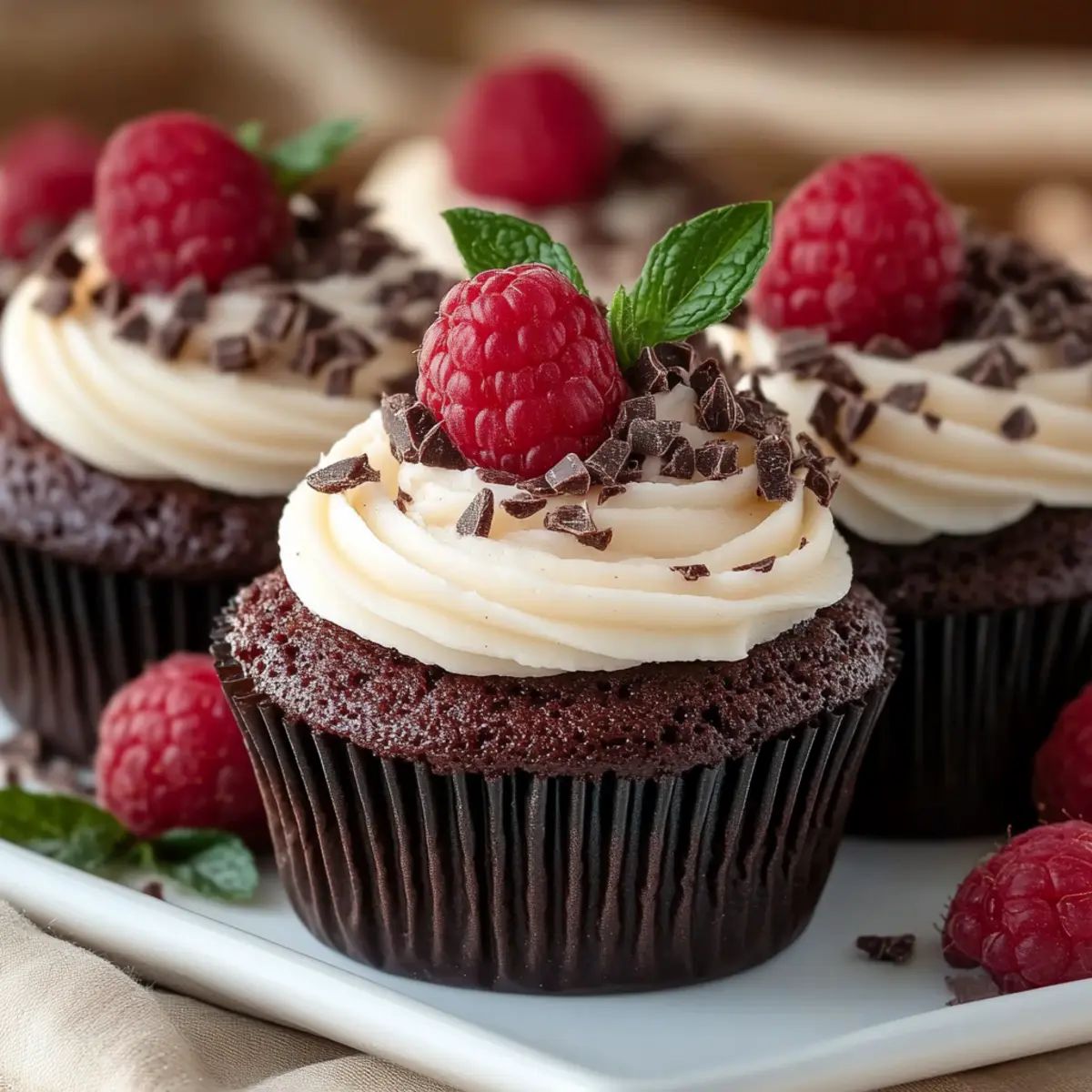 Raspberry Cheesecake Chocolate Cupcakes
