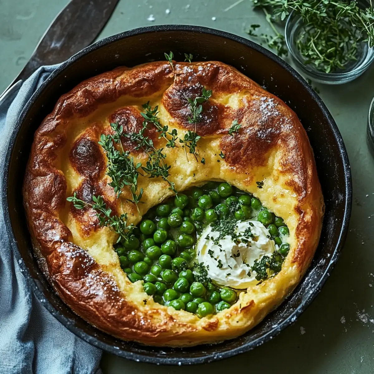 Savory Dutch Baby With Boursin and Peas