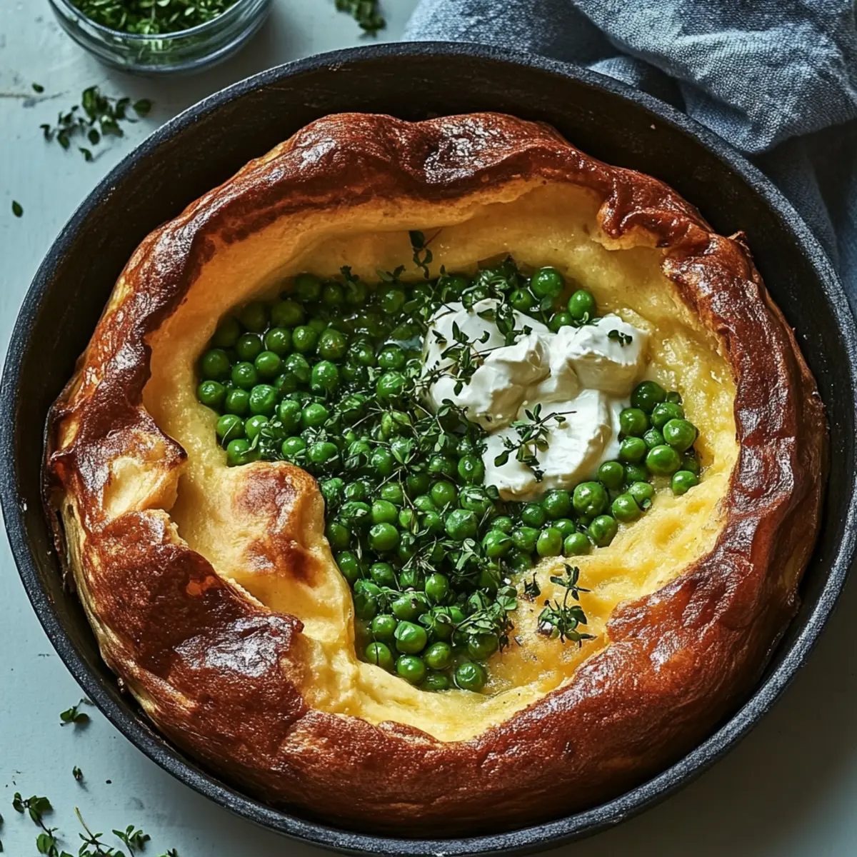 Savory Dutch Baby With Boursin and Peas