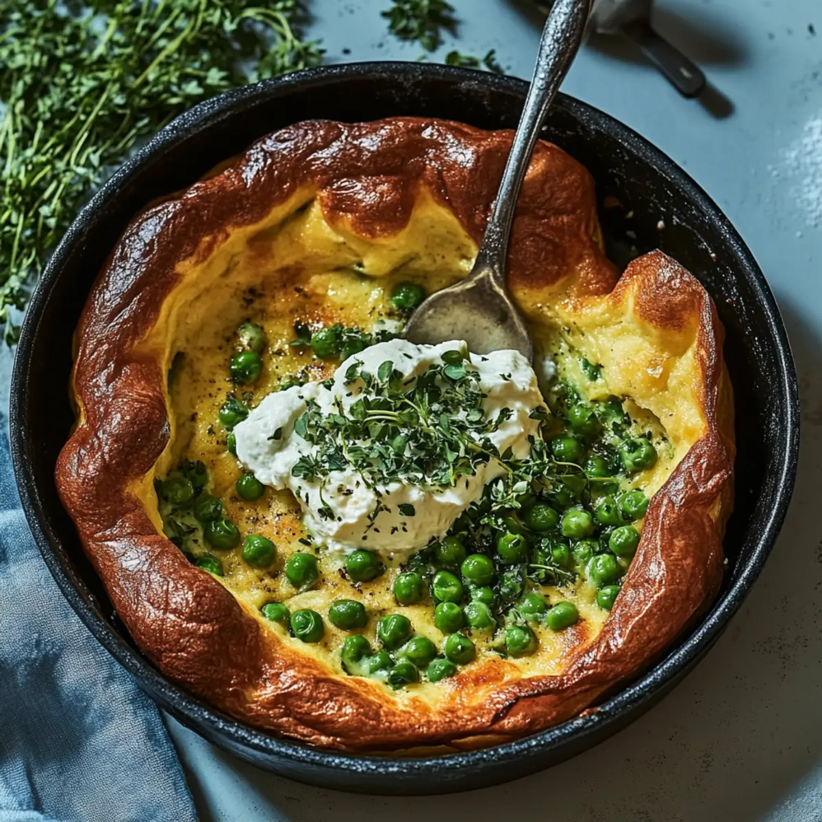 Savory Dutch Baby With Boursin and Peas