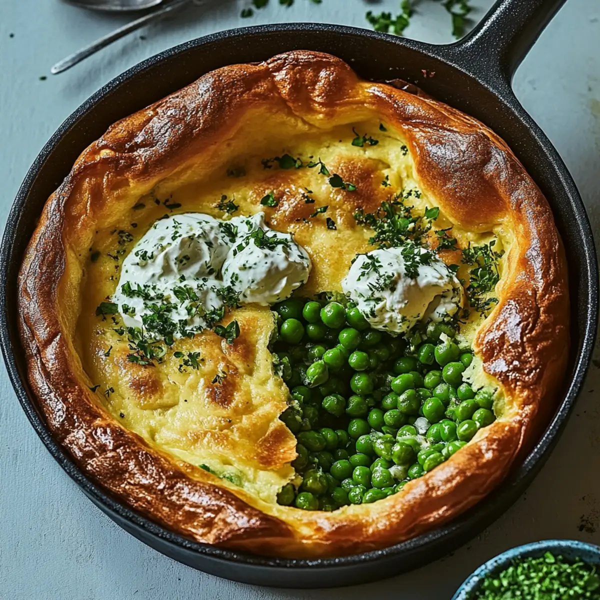 Savory Dutch Baby With Boursin and Peas