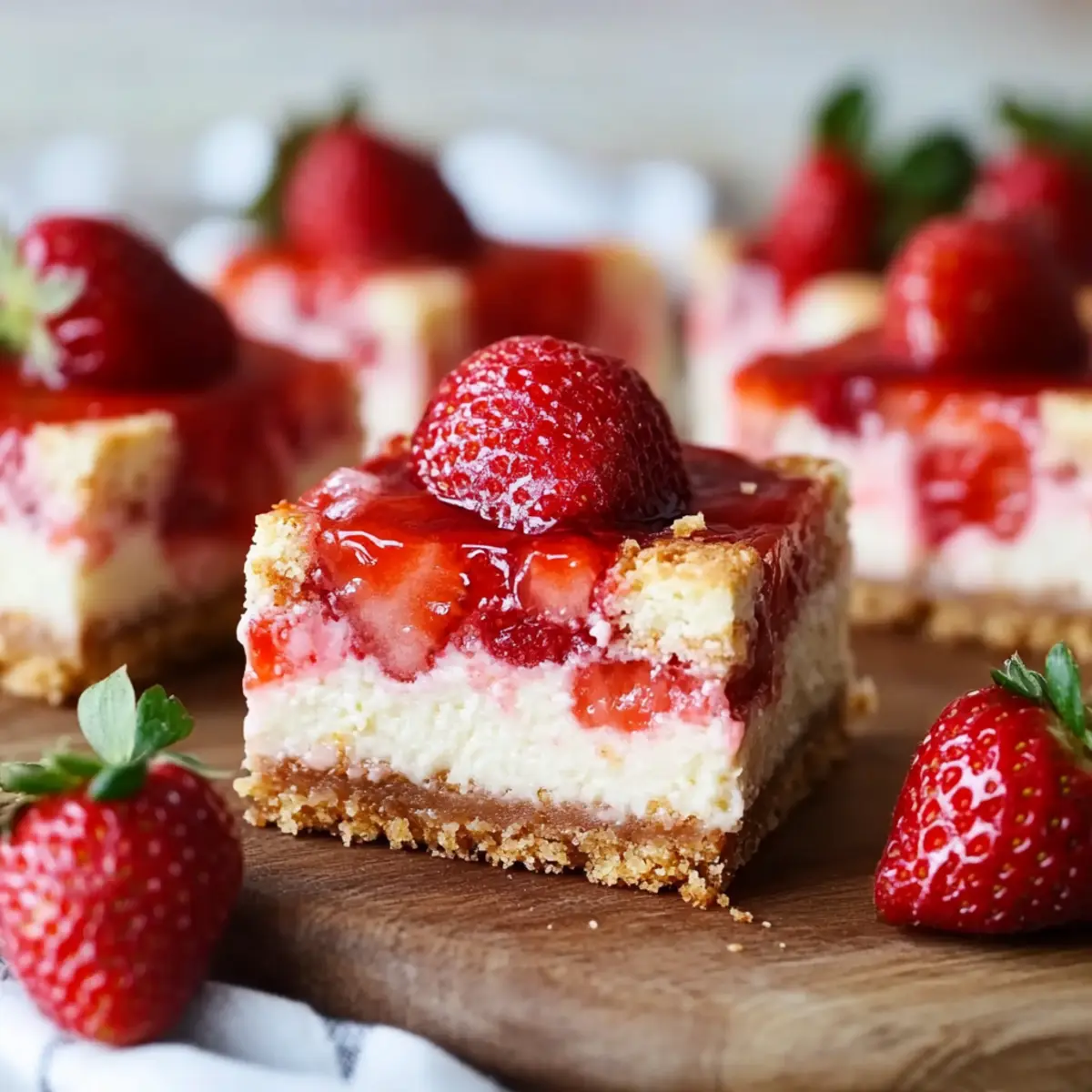 Strawberry Shortcake Cheesecake Bars