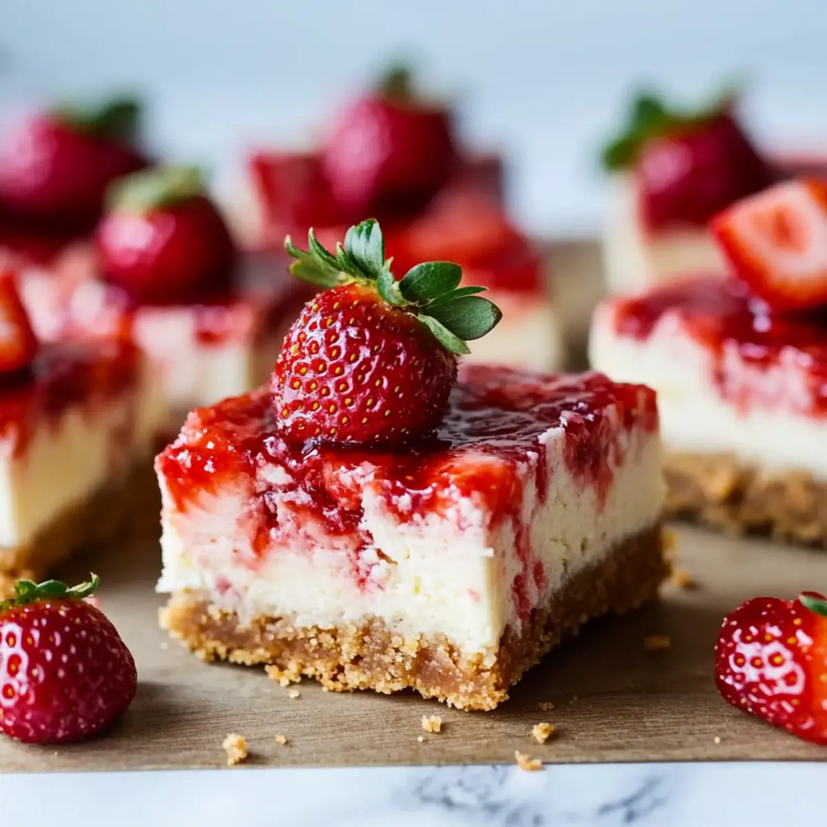 Strawberry Shortcake Cheesecake Bars