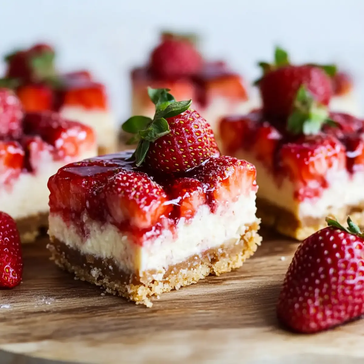 Strawberry Shortcake Cheesecake Bars